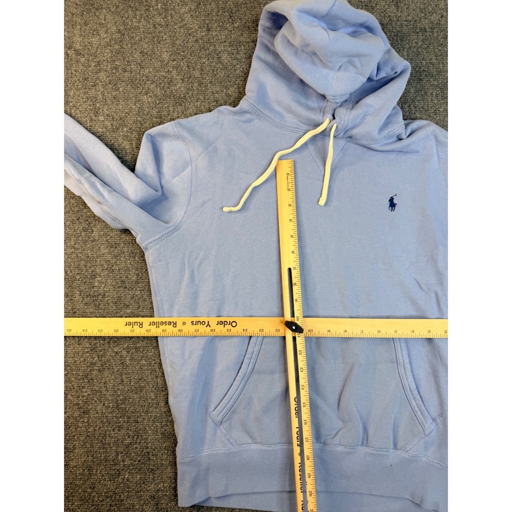 Polo Ralph Lauren Mens Size M Blue Fleece Hoodie Pullover Sweatshirt Embroidered - Picture 4 of 7